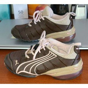 PUMA Sport CELL Kinder Fit 184055 Girls Toddler Brown Pink Sneaker Shoes Sz. 9
